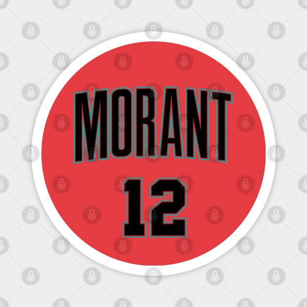 Ja Morant #12 Grizzlies black Magnet by Fastbreak Breakfast